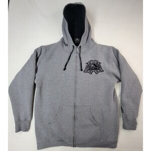 Vintage Adio Hoodie Mens L Black Full Zip Sherpa Lined Y2K Skater A Lot Going On